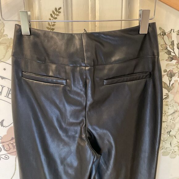 Lulus City Status Pants Women's XS Black Vegan Leather Hi Rise Bootcut NWT - Picture 5 of 16